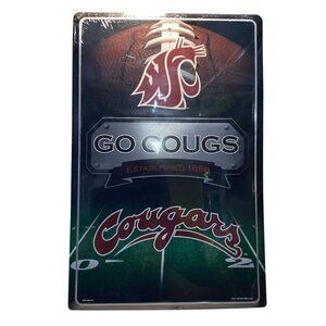 Washington State University Cougars 17 X 11 Metal Sign Football New